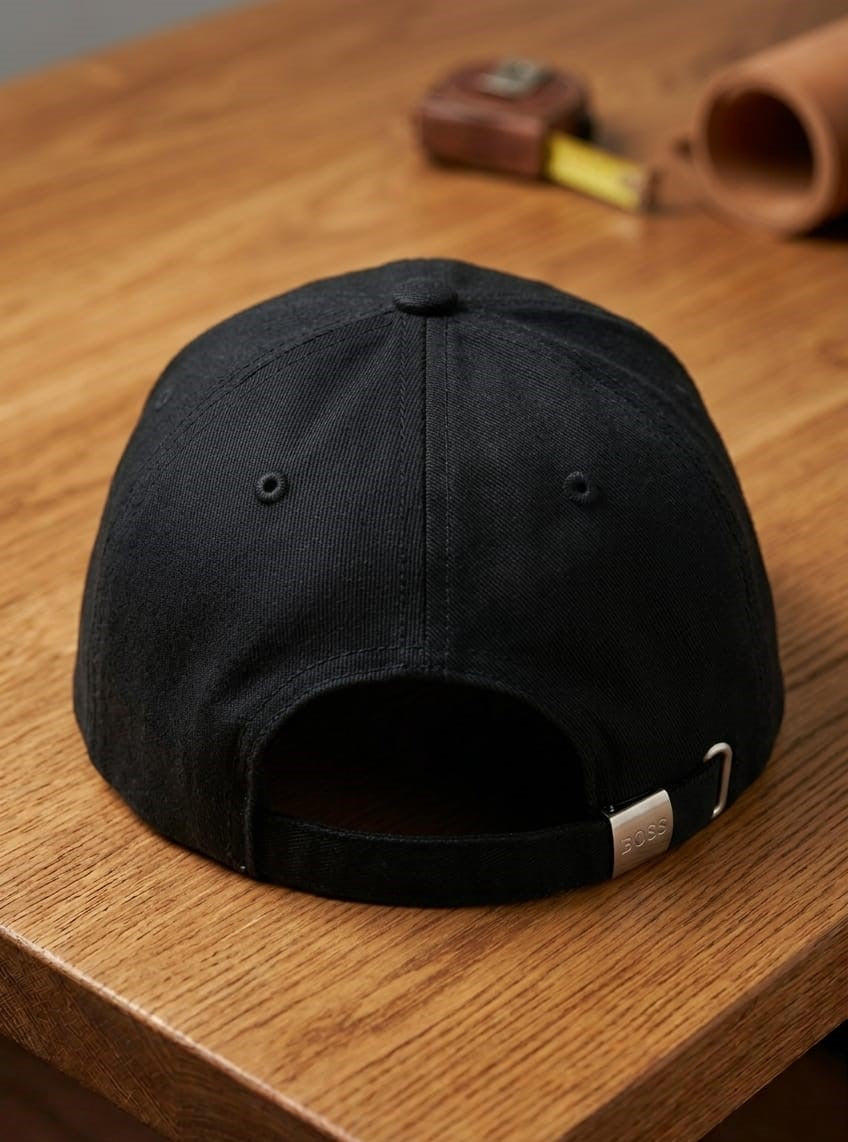 Black Hugo Boss Cap with White Signature Logo – Stylish Casual Cap