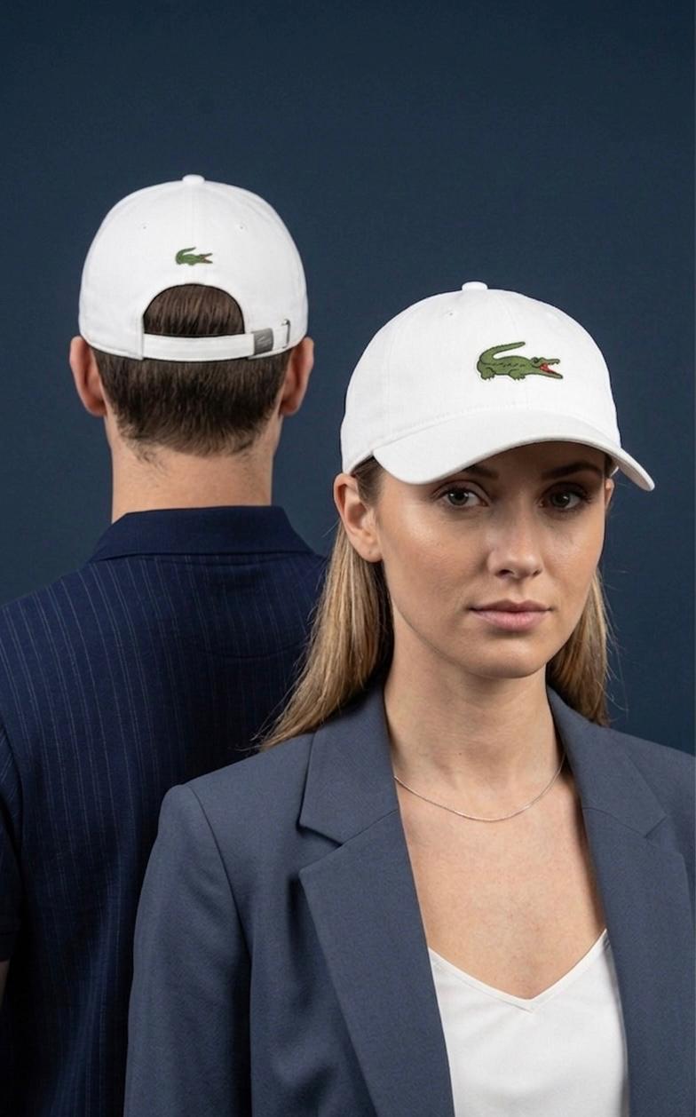 Lacoste White Cap Crocodile – Premium Imported Cap
