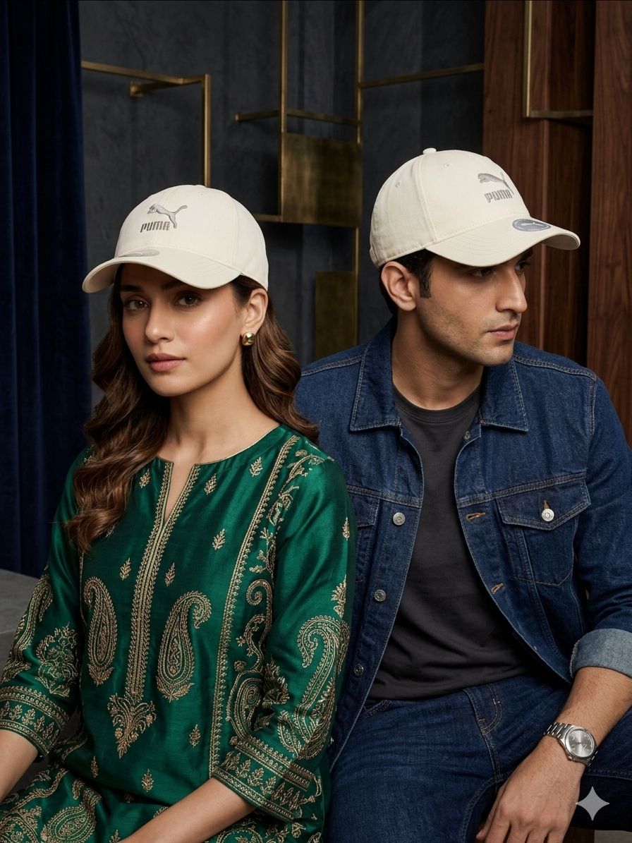 Luxury White Puma Cap – Silver Logo Edition | Unisex Sports & Casual Wear