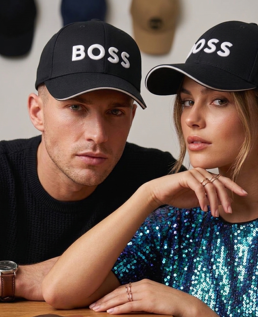 Black Hugo Boss Cap with White Signature Logo – Stylish Casual Cap