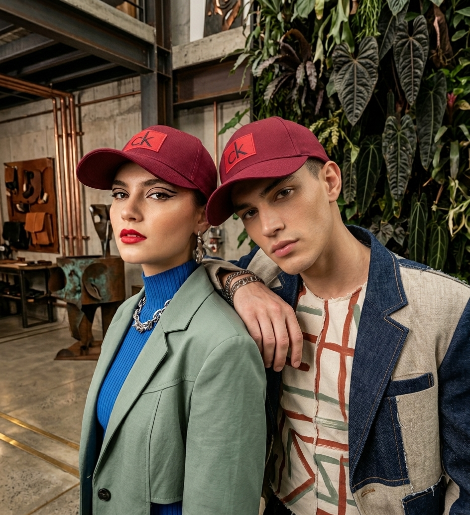 CK Red Baseball Cap with Matching Logo – Luxury Streetwear Cap