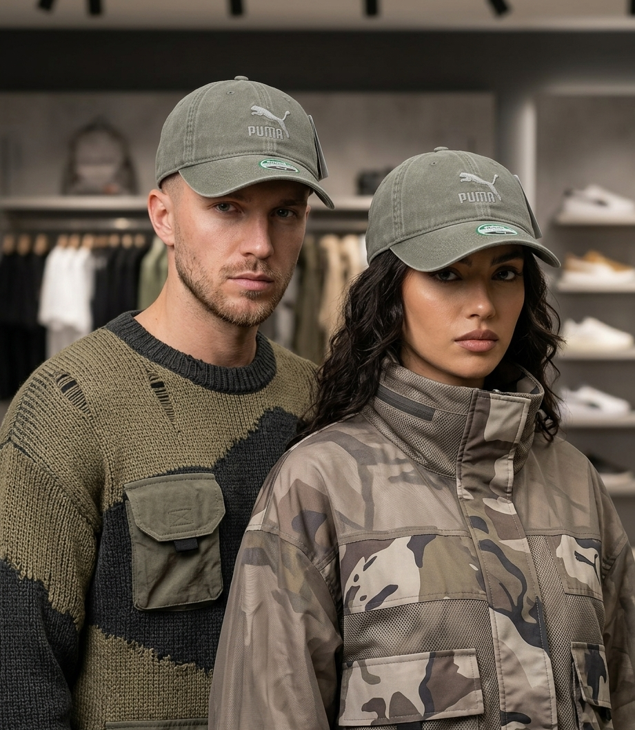 Puma Light Grey Cap – Premium Adjustable Unisex Cap Pakistan