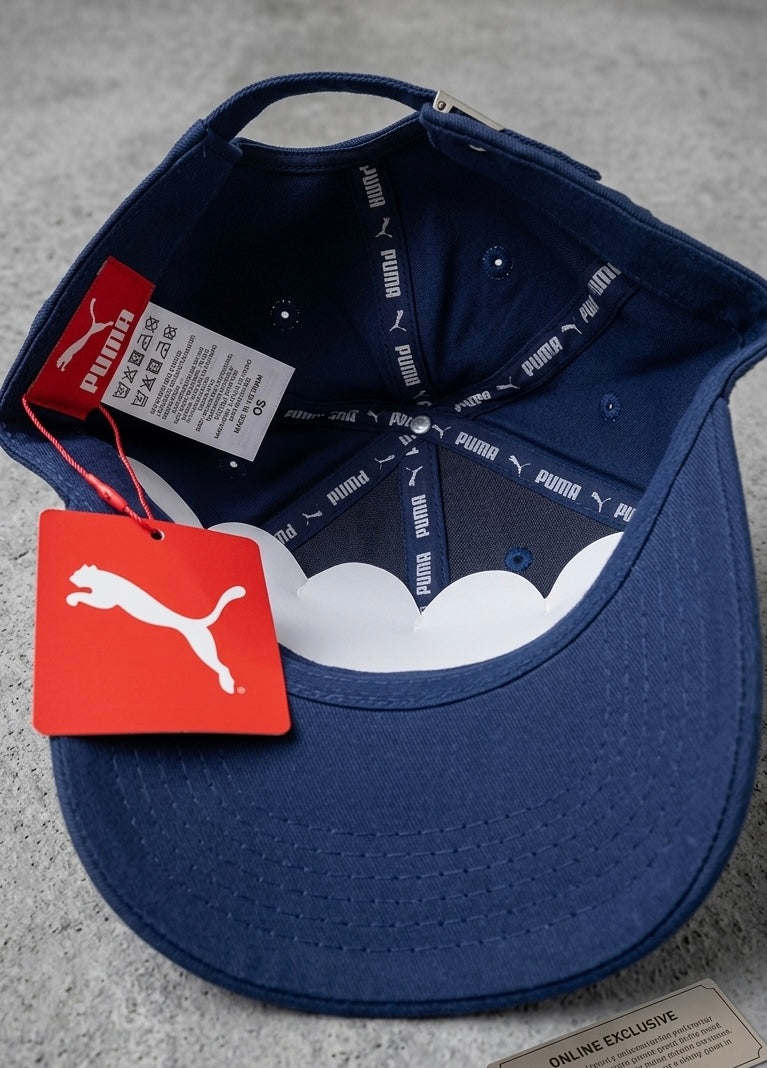 Puma Navy Box Logo Cap – Imported Premium Sporty Streetwear Cap Pakistan