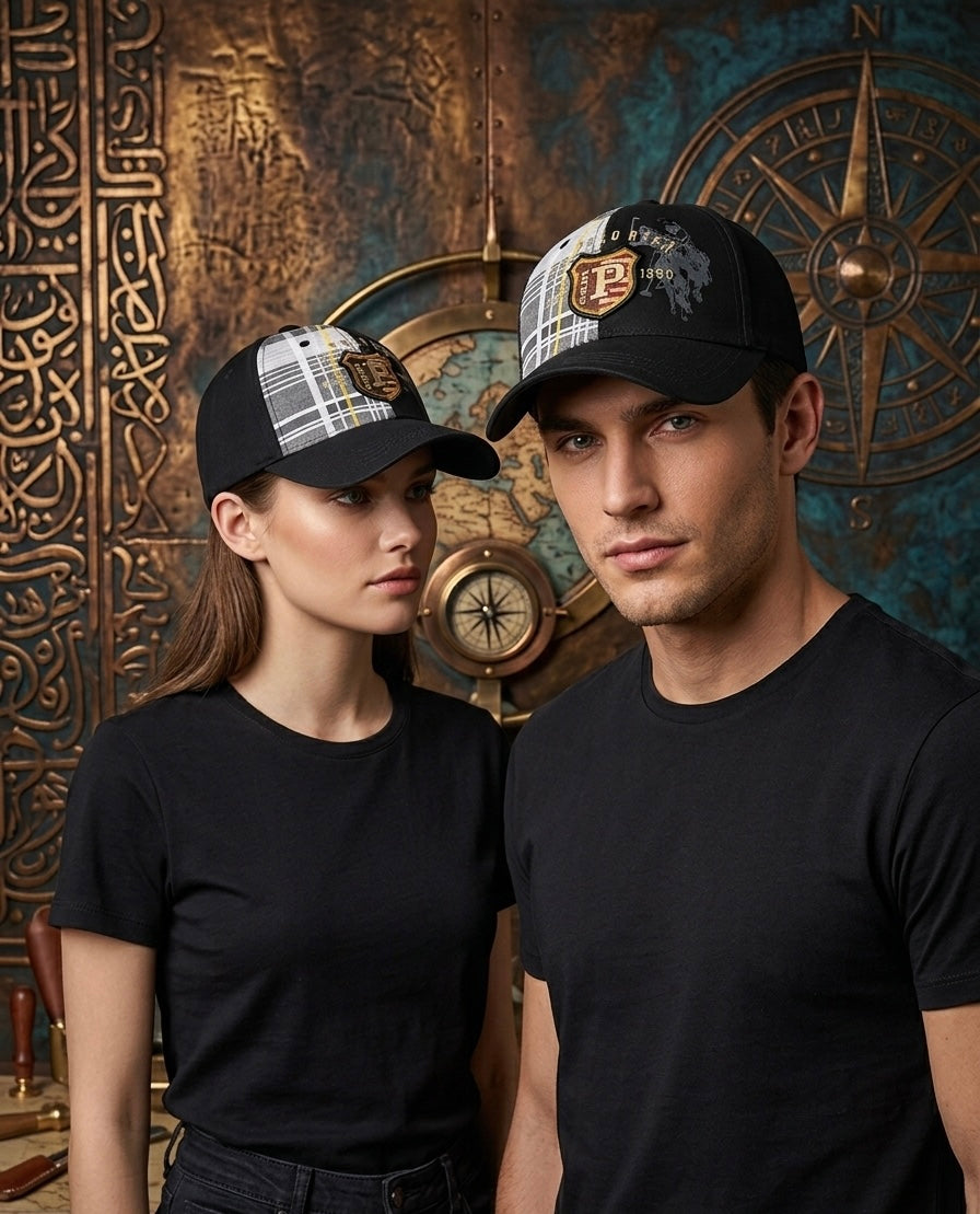 Urbanox U.S. Polo Assn. Premium Cap – Split Plaid & Black Edition