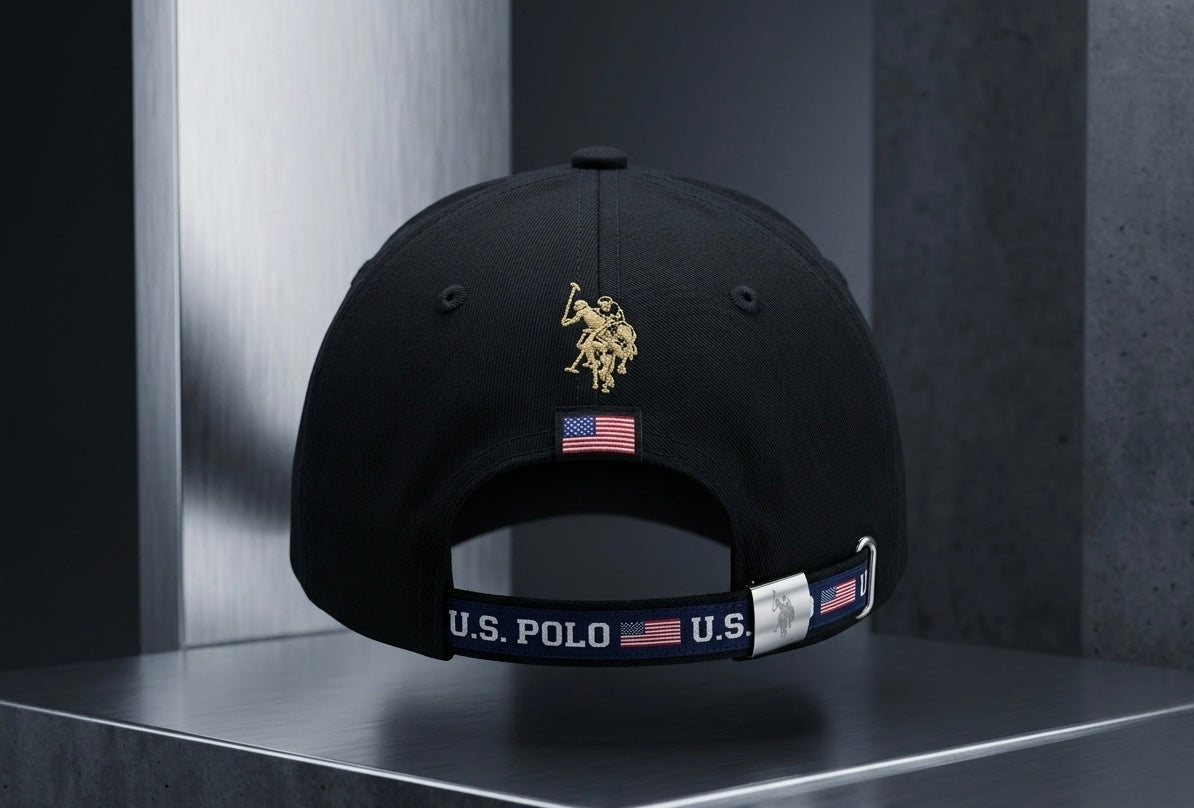 Urbanox U.S. Polo Assn. Premium Cap – Split Plaid & Black Edition