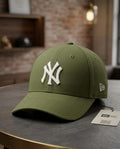 New Era NY Yankees Olive Green Adjustable Cap for Men & Women | Premium Baseball Hat