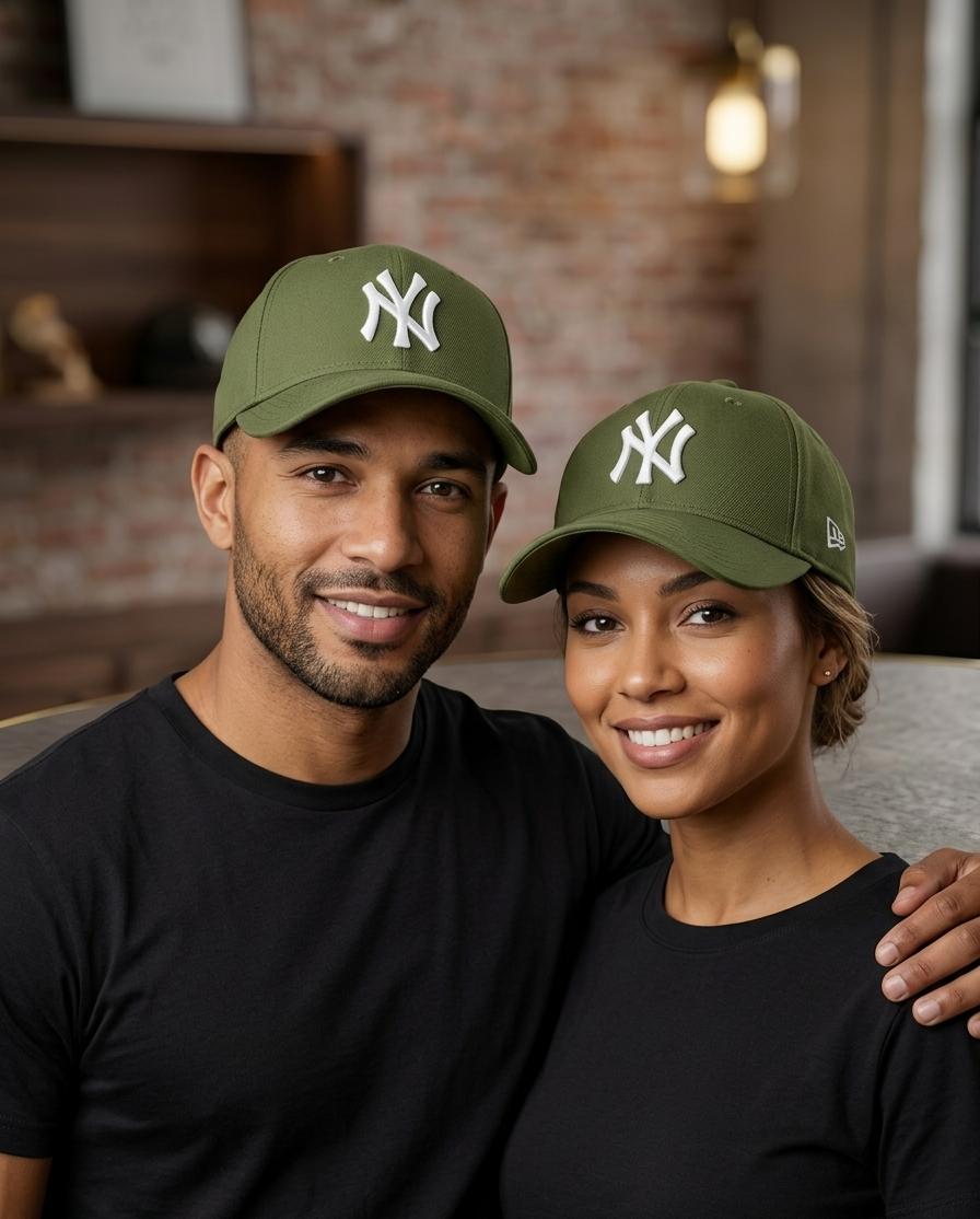 New Era NY Yankees Olive Green Adjustable Cap for Men & Women | Premium Baseball Hat