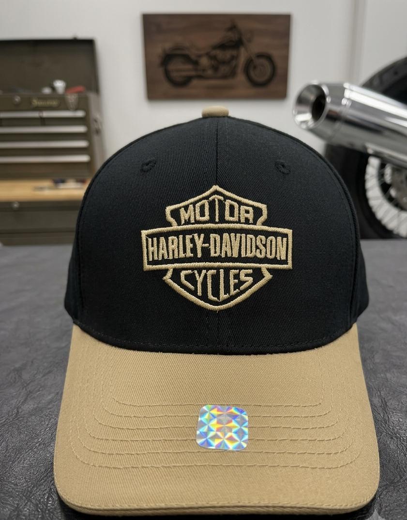 Harley-Davidson Black & Khaki Cotton Baseball Cap | Adjustable Unisex
