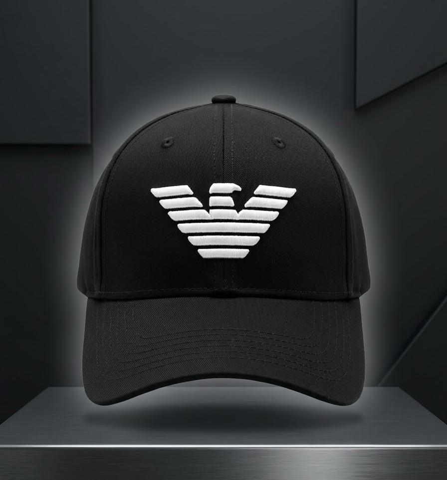 Emporio Armani Eagle Logo Baseball Cap – Black & White