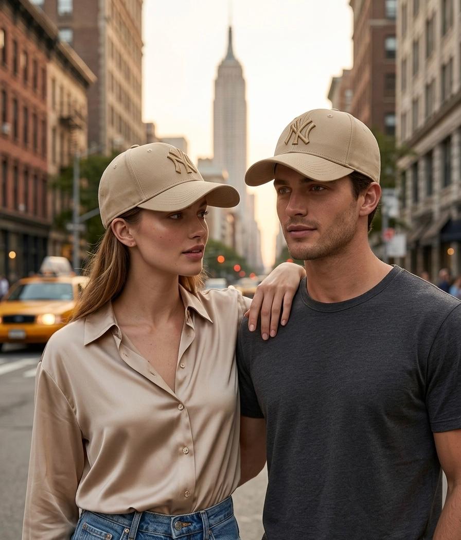 Premium Beige NY Tonal Embroidered Adjustable Cap