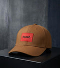 HUGO Red Logo Box Patch Cap – Brown / Camel