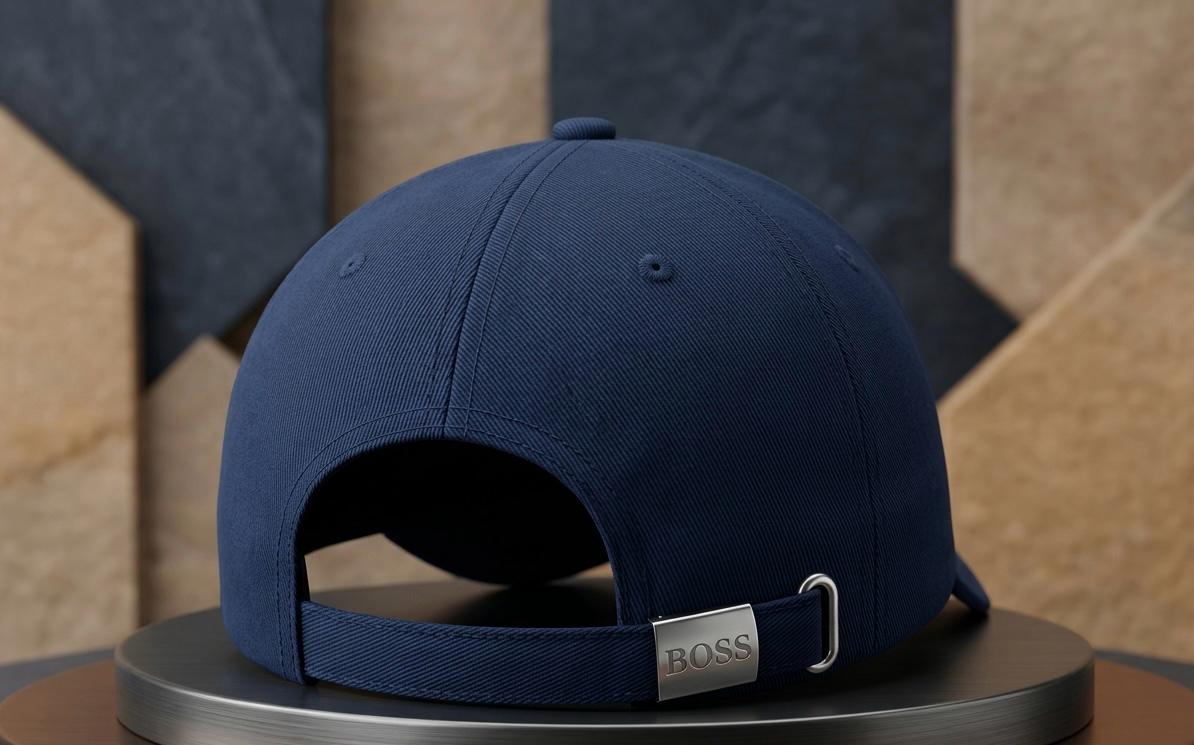 HUGO Red Logo Box Patch Cap – Dark Navy Blue