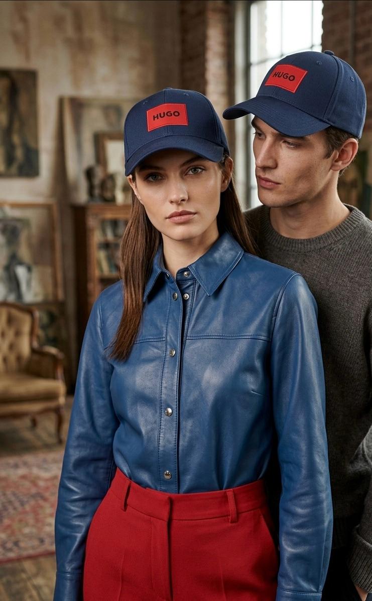 HUGO Red Logo Box Patch Cap – Dark Navy Blue