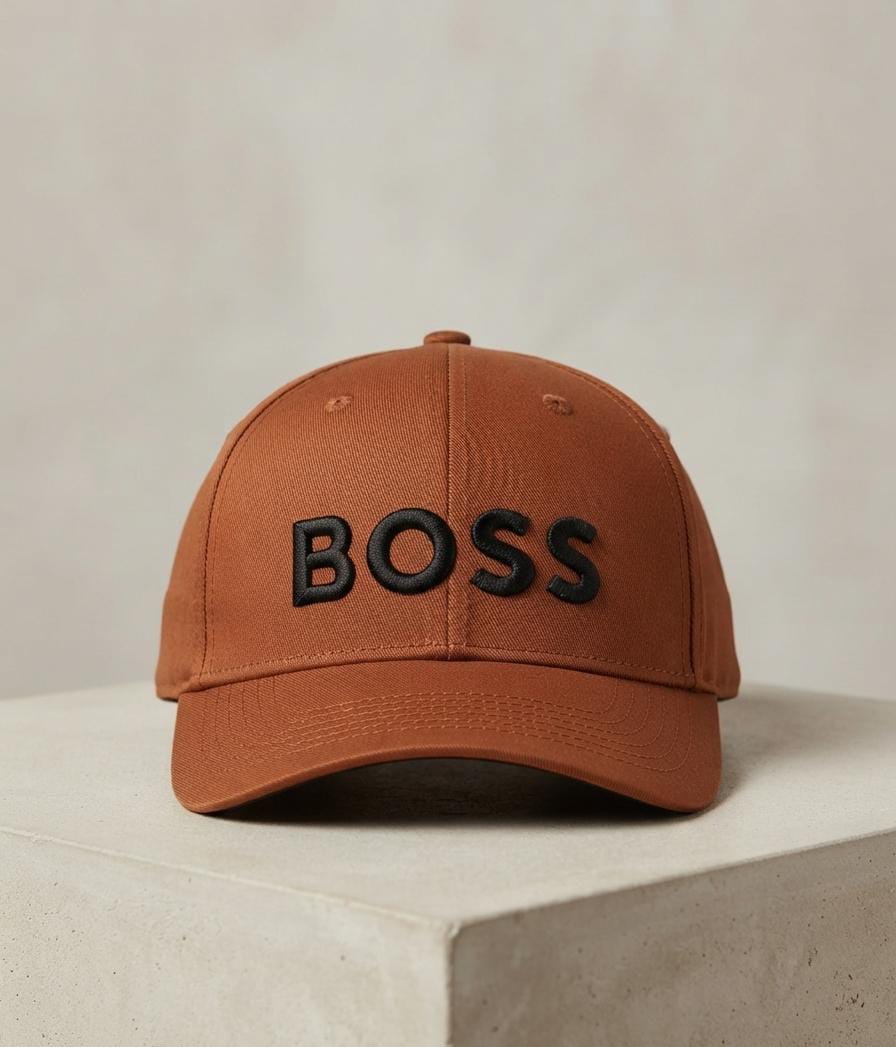 Classic Brown BOSS Embroidered Cap for Men & Women