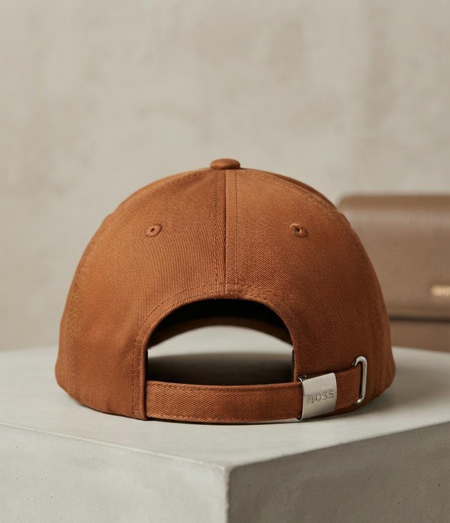 Classic Brown BOSS Embroidered Cap for Men & Women