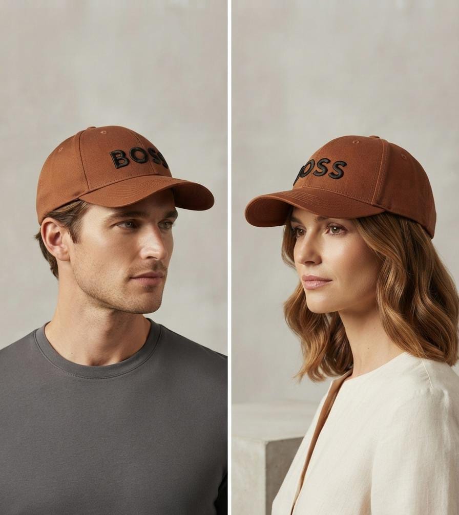 Classic Brown BOSS Embroidered Cap for Men & Women