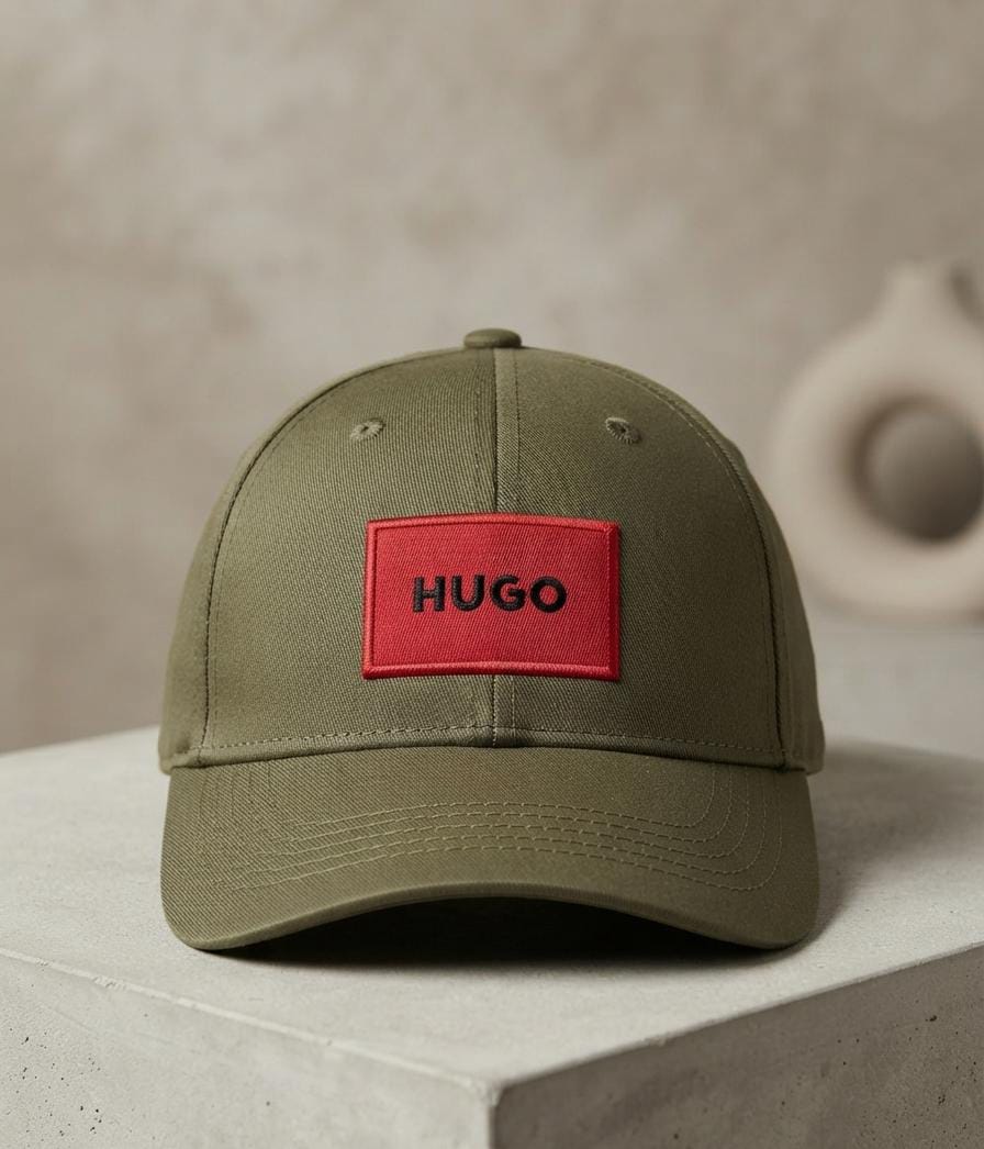 HUGO BOSS Red Box Logo Cap – Olive Green