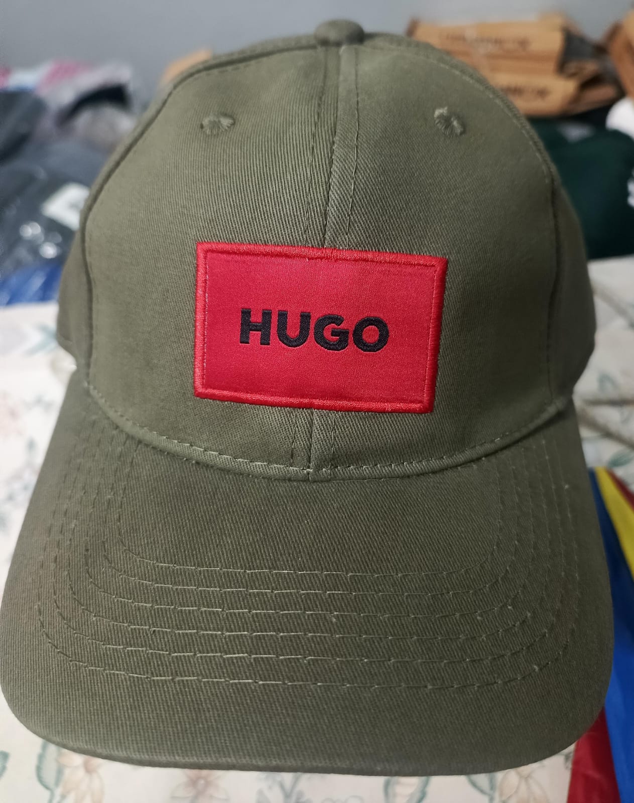 HUGO BOSS Red Box Logo Cap – Olive Green