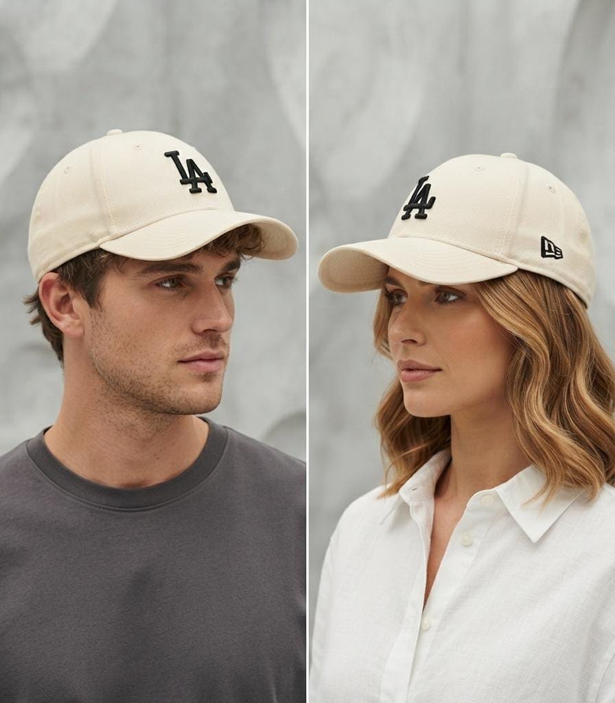 Classic LA Embroidered Beige Cap for Men & Women