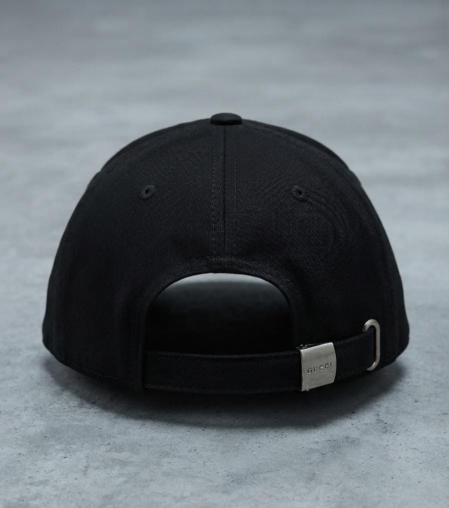 Gucci Style Black Baseball Cap – Premium Unisex Adjustable
