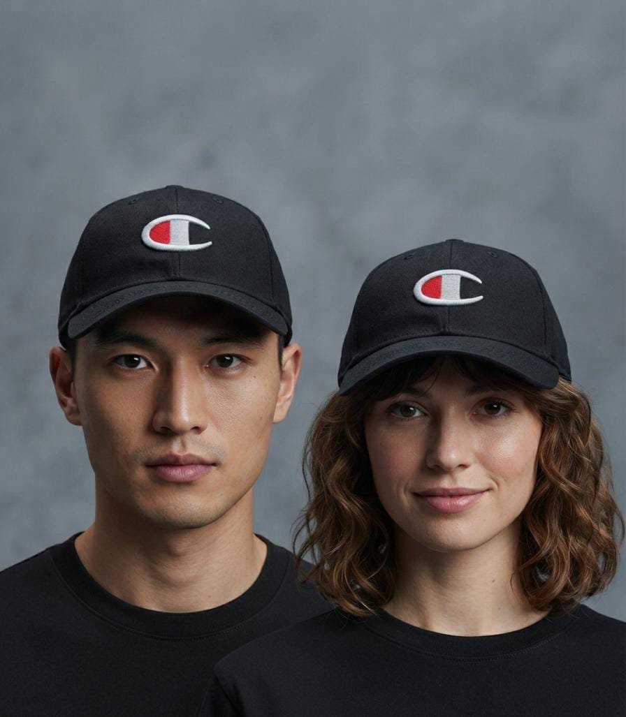 Champion Black Logo Baseball Cap for Men