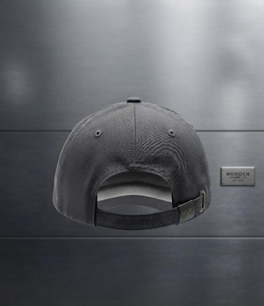 HUGO Grey Cotton Baseball Cap with Red Logo Patch