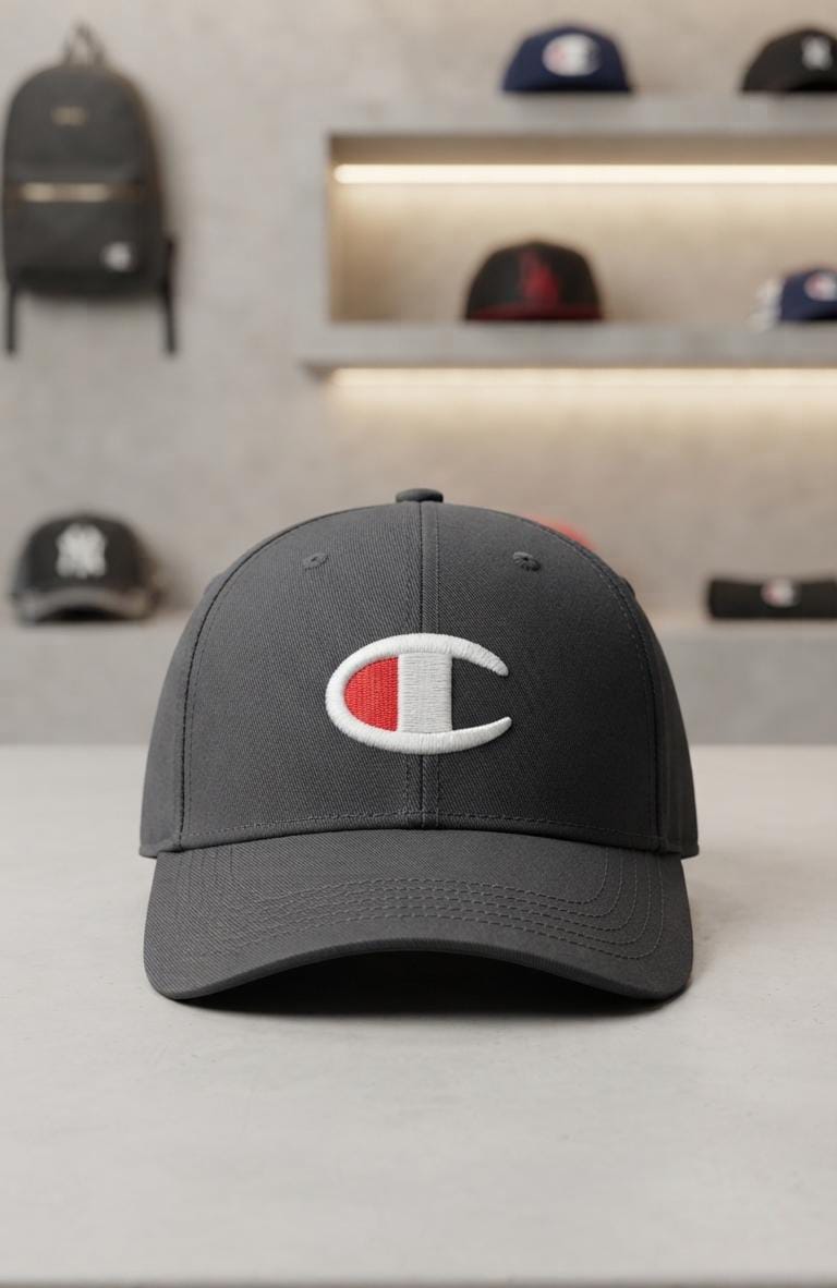 Champion Classic Embroidered Baseball Cap – Charcoal Grey