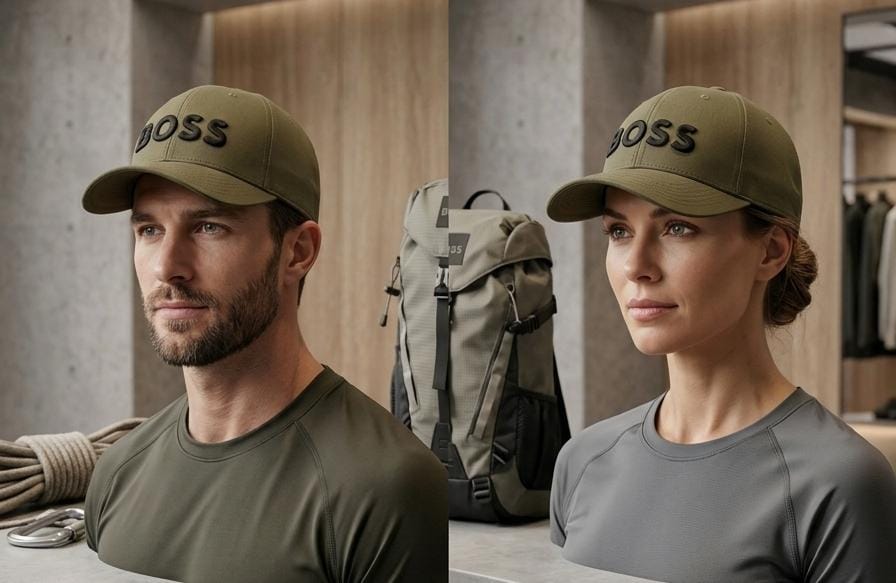 BOSS 3D Embroidered Cotton Baseball Cap – Olive Green