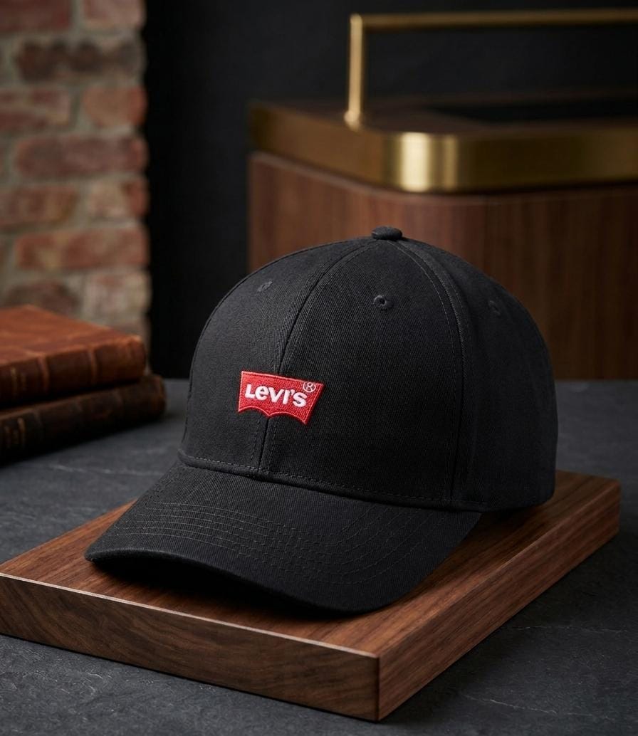 Levi's Red Tab Embroidered Cotton Baseball Cap – Black