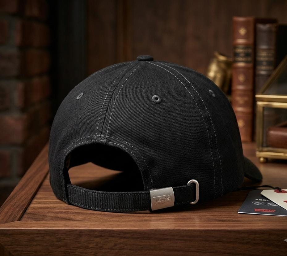 Levi's Red Tab Embroidered Cotton Baseball Cap – Black