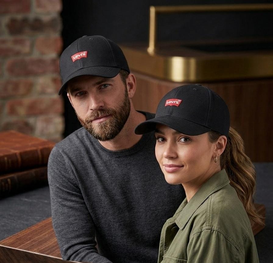 Levi's Red Tab Embroidered Cotton Baseball Cap – Black