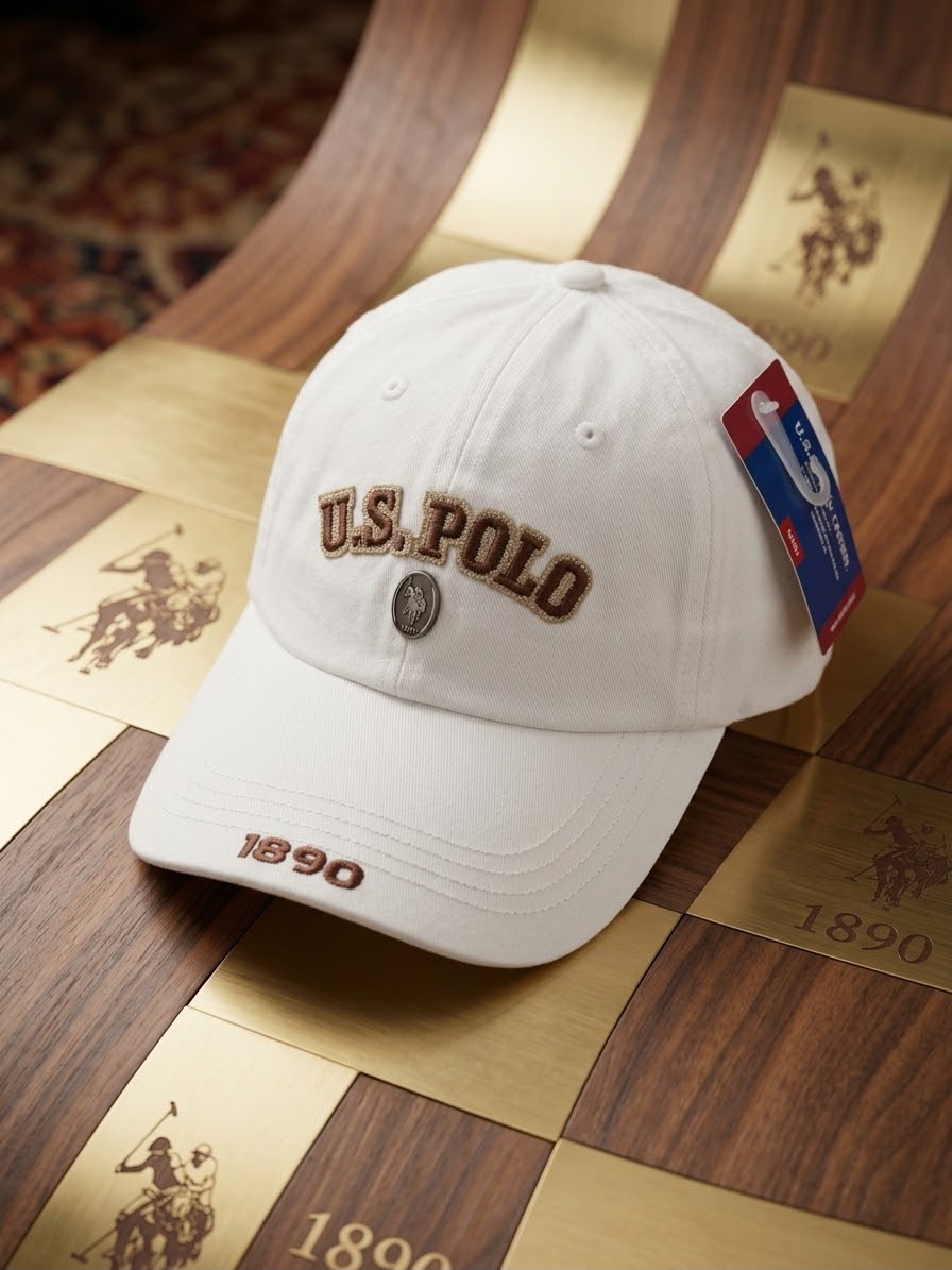 U.S. Polo Premium Embroidered Cap – White