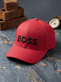 Premium Red "BOSS" Embroidered Baseball Cap | Stylish Casual Headwear For Men