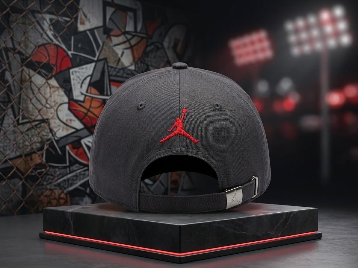 Jordan Classic Dark Grey & Red Cap – Streetwear & Athletic Headwear