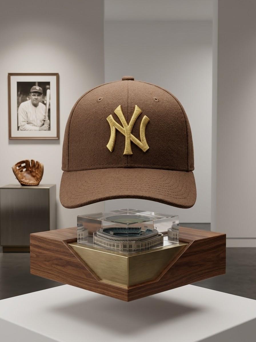 New York Yankees Brown Baseball Cap | Gold Embroidered NY Headwear
