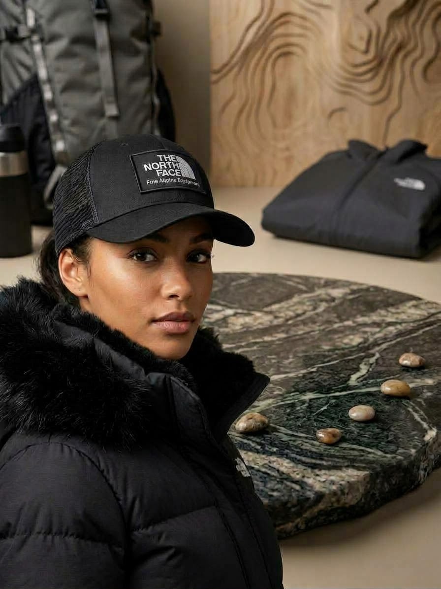 The North Face Classic Black Trucker Cap | Mesh Back Outdoor Hat