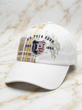 U.S. Polo Assn. Style White & Beige Plaid Panel Baseball Cap