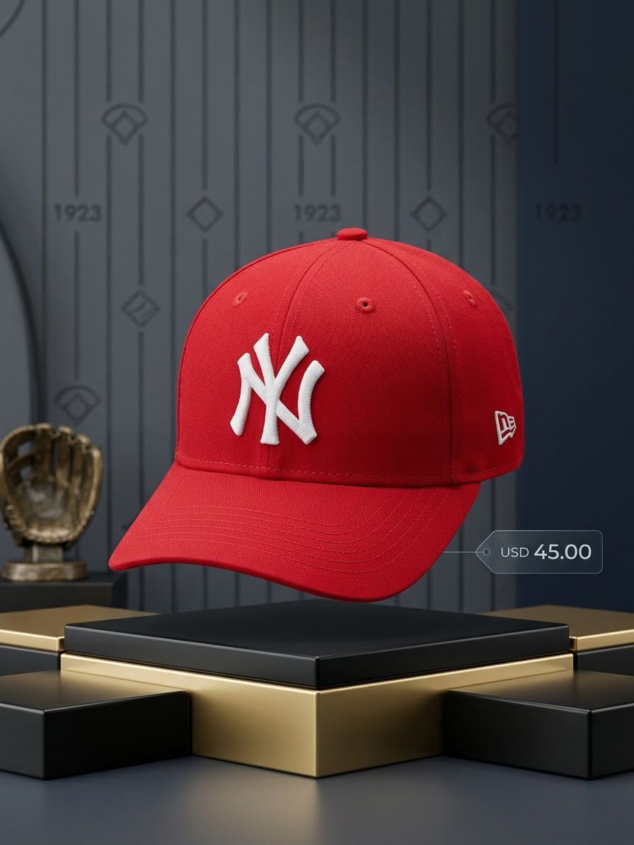 NY Red White Logo Premium Imported Cap – New Era 9FORTY Style