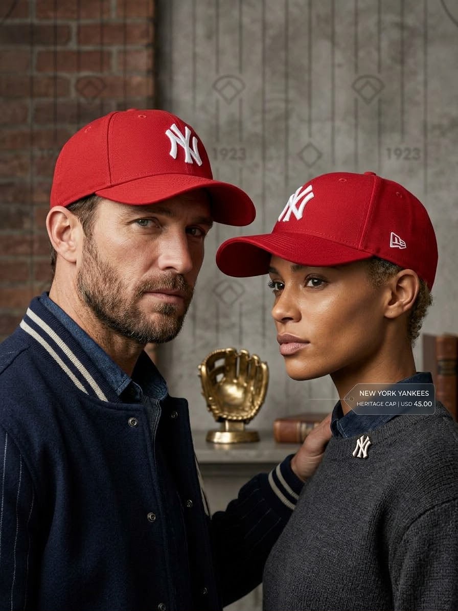 NY Red White Logo Premium Imported Cap – New Era 9FORTY Style